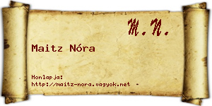 Maitz Nóra névjegykártya