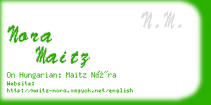 nora maitz business card
